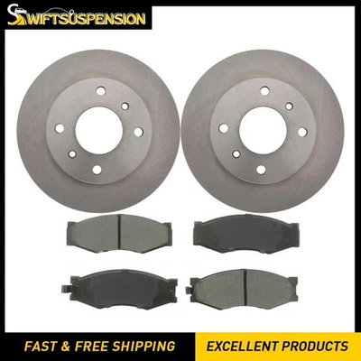 Front Brake Rotors and Ceramic Pads Kit for 1985 1986 1987 1988 Nissan Stanza - Image 1 of 4