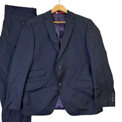 Ted Baker London Joe CT Navy Wool Mens 42S Suit 2 Piece Blazer Pants 35x30 EUC - Image 1 of 4