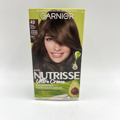 Garnier Nutrisse Hair Color #43 Dark Golden Brown Permanent 1 Pack - Image 1 of 4