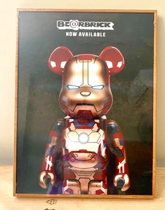 Wall Decor Funny Art Animation Ironman Be@rbrick Poster w/Wooden Frame 40x30cm - Picture 1 of 3