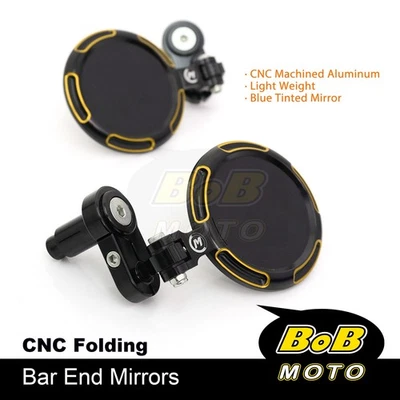 SONIC Motorcycle Bar End Mirrors Gold For Ducati MONSTER 695 07-08 - Image 1 of 4