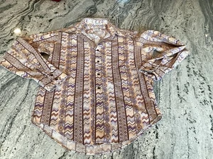 VGT Cambridge Orange Purple Aztec Dagger Collar Shirt Medium  - Picture 1 of 6