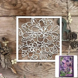 Plantilla artesanal hágalo usted mismo yeso tarjeta diario hibisco lei floral 6" x 6" - Imagen 1 de 2
