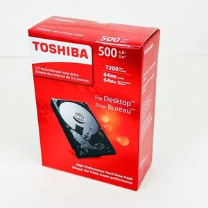 Toshiba Desktop P300 500GB 64MB 7200RPM 3.5" Internal Hard Drive HDWD105 Sealed - Picture 1 of 9
