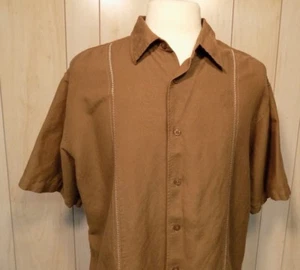 Monte Carlo Men's Shirt Size XL  Short Sleeves Brown Rockabilly  - Picture 1 of 5