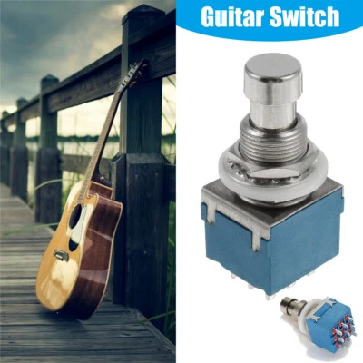 10 Stck. Einrastender 9-Pin Fußschalter 3PDT Gitarren-Effekt-Pedal Stomp-Box-Taste - Bild 1 von 4