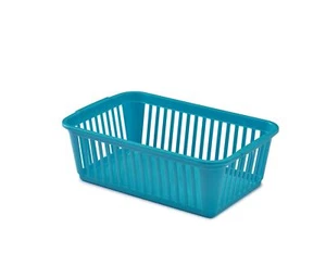 Whitefurze Handy Basket Teal 25cm Office Storage Kids School Wardrobe Plastic - Picture 1 of 1