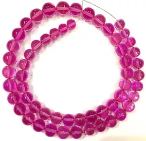 Raro ~ AAA + Zafiro Rosa Suave Bola Redonda Cuentas de Piedras Preciosas Joye... - Imagen 1 de 4