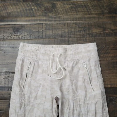 Athleta Cabo Tide Linen Joggers Tan Camo 6p - Image 1 of 4