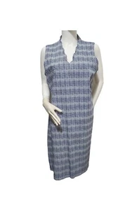 J.McLaughlin Dress Size 6 Vilma Women's Blue Scalloped Neckline Sheath - Picture 1 of 11