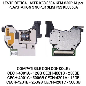 LENTE OTTICA LASER KES-850A KEM-850PHA per PLAYSTATION 3 SUPER SLIM PS3 KES850A - Foto 1 di 10