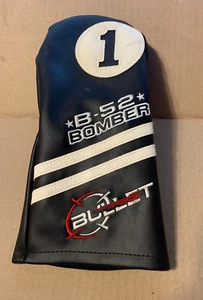 BULLET B-52 BOMBER DRIVER HEAD COVER BLACK / WHITE PRE-OWNED - Picture 1 of 2