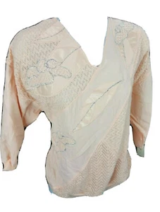 Große Shenanigans Pfirsich Vintage 80er Retro Top Pullover Shirt Neu DeadStock - Bild 1 von 5