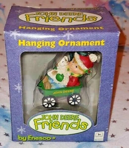NEW JOHN DEERE FRIENDS HANGING ORNAMENT Christmas by ENESCO Boy Wagon Puppy - Picture 1 of 2