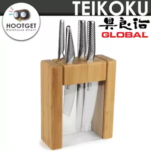 Global IKASUV 5 Piece Knife Block Set Paring Veg Bread Cooks Chef Knife Japan - Picture 1 of 6