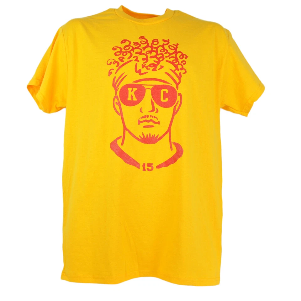 NFL Kansas City Chiefs Patrick Mahomes #15 Camiseta Amarilla Manga Corta Camiseta Foto 1 de 2