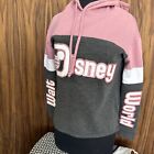 Walt Disney World Vtg Pink Gray Colorblock Hoodie Sweatshirt Size Small