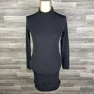 H&M Cuello Alto Manga Larga Pullover Negro Tejido Suéter Vestido Para Mujer Talla 8 Foto 1 de 4