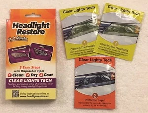 Headlight Restoration Kit From Clear Lights Tech,Lens Cleaning Wipes, RH1,Dandy - Picture 1 of 3