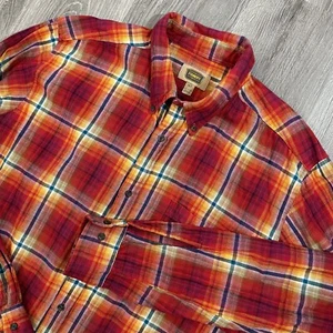 Camisa Foundry Para Hombres XLT Alta Multicolor Franela Manga Larga Abotonada Roja - Imagen 1 de 7