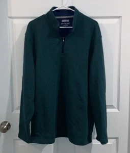 Sudadera Pullover Izod Para Hombre Cremallera Cuarto Verde Performance Suéter Talla XL - Imagen 1 de 3