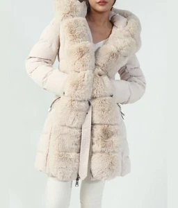 Damen Winter Daunenjacke mit Kunstfell Kapuzenjacke gesteppt Copperose FC7505-5 - Bild 1 von 8