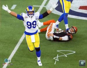 Rams Aaron Donald Authentic Signed 11x14 Horizontal SB LVI Photo BAS Witnessed - Picture 1 of 1