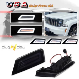2X Smoked Switchback LED Front Parking Turn Signal Lights For 08-12 Jeep Liberty - Picture 1 of 12