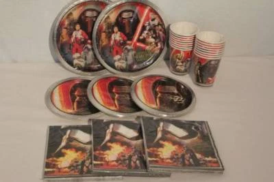 Conjunto de 104 pratos de festa Star Wars papel talheres copos de sobremesa guardanapos - Imagem 1 de 2