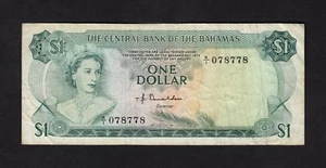 F.C. BAHAMAS , 1 $ 1974 , B/C+ ( F+ ) , UN POCO SUCIO , P.35a . - Imagen 1 de 2