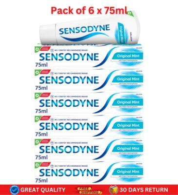 Sensodyne Daily Care for Sensitive Teeth Original Mint - 6 x 75 ml (Value Pack) - Image 1 of 4