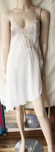 designer Jane Woolrich cream lace chiffon slip nighty chemise size S/10 bn - Picture 1 of 6
