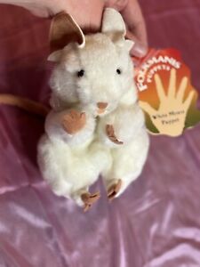 Folkmanis Hand Puppet WHITE MOUSE ARTICULATE MOUTH AND FRONT PAWS 7" STANDING 