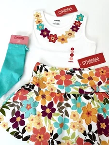 HTF Vintage NWT Gymboree 2009 JUNGLE GEM 3pc Summer Set Top 5, Skort 4, Socks - Picture 1 of 9