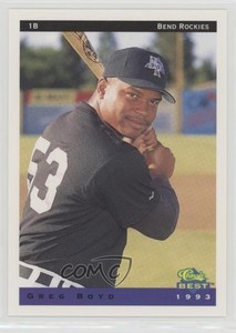 1993 Classic Best Bend Rockies Greg Boyd Gregory Boyd #3 Rookie RC