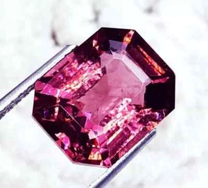 Wonderful Natural Radiant Cut 9+ Ct Rhodolite Garnet Loose Gemstone Certified  - Picture 1 of 6