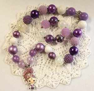 Chunky, BubbleGum Necklace, Stretch Bracelet, Baby, Girl, Enamel, Photos, (bg21) - Picture 1 of 3