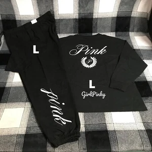 Victoria Secret Pink Jogginghose Outfit mit Langarmshirt Größe L - Bild 1 von 10