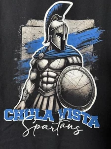 Camiseta Chula Vista Spartans High School Negra Manga Larga - Talla L - Imagen 1 de 9
