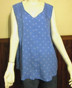 BASIC EDITIONS PLUS WOMAN 2XL BLUE FLORAL SUMMER TANK TOP  NWT - Picture 1 of 1