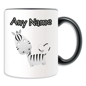 Personalised Gift Zebra Mug Money Box Cup Animal Sealife Design Silly Stripy Tea - Picture 1 of 21