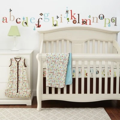 6 pc Skip Hop Alphabet Zoo Complete Sheet Bumper-Free Crib Bedding Set NIP - Image 1 of 4