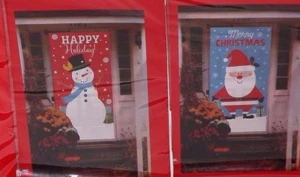 Cubiertas de puertas de Navidad murales de pared muñeco de nieve Santa escena fotográfica setter 30" x 60" 1p - Imagen 1 de 3