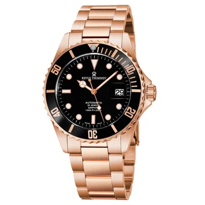 Revue Thommen Diver Auto Black Dial Rose Goldtone S/S Swiss 17571.2167 - Image 1 of 3