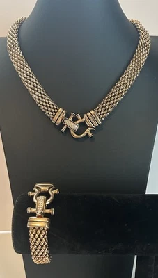 Emma Skye DSMK 不锈钢玫瑰金花式链接弹扣项链套装 — 第 1/4 张图片