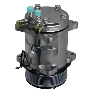 A/C Compressor W/ 8-Groove Pulley For Sanden 508 Style Serpentine Belt HC5004C - Bild 1 von 9