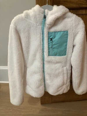 CHAQUETA CON CAPUCHA Y CREMALLERA PARA NIÑAS SO POLAR BLANCA PIEL SINTÉTICA SUPER SUAVE TALLA L(10/12! Foto 1 de 4