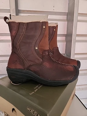 Nuevo Keen Mujer Cuero Marrón Sherpa Forrado Botines Chester 5441 Talla 9 Foto 1 de 4