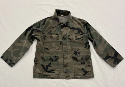 Camo Youth Shirt Jacket Button Down Made in USA Kids M/L Halloween Costume - Image 1 of 4