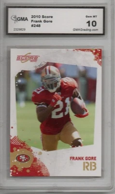 2010 SCORE FRANK GORE CARD#248 GEM MT 10 BY GMA - Image 1 of 2